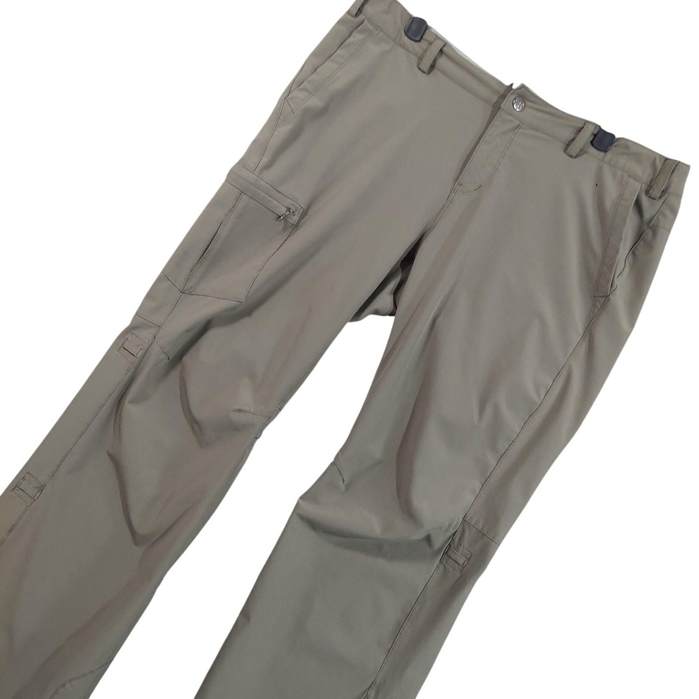 REI Pants Womens 14 Petite Beige Cargo Straight Leg Stretch Travel Hiking 34x29